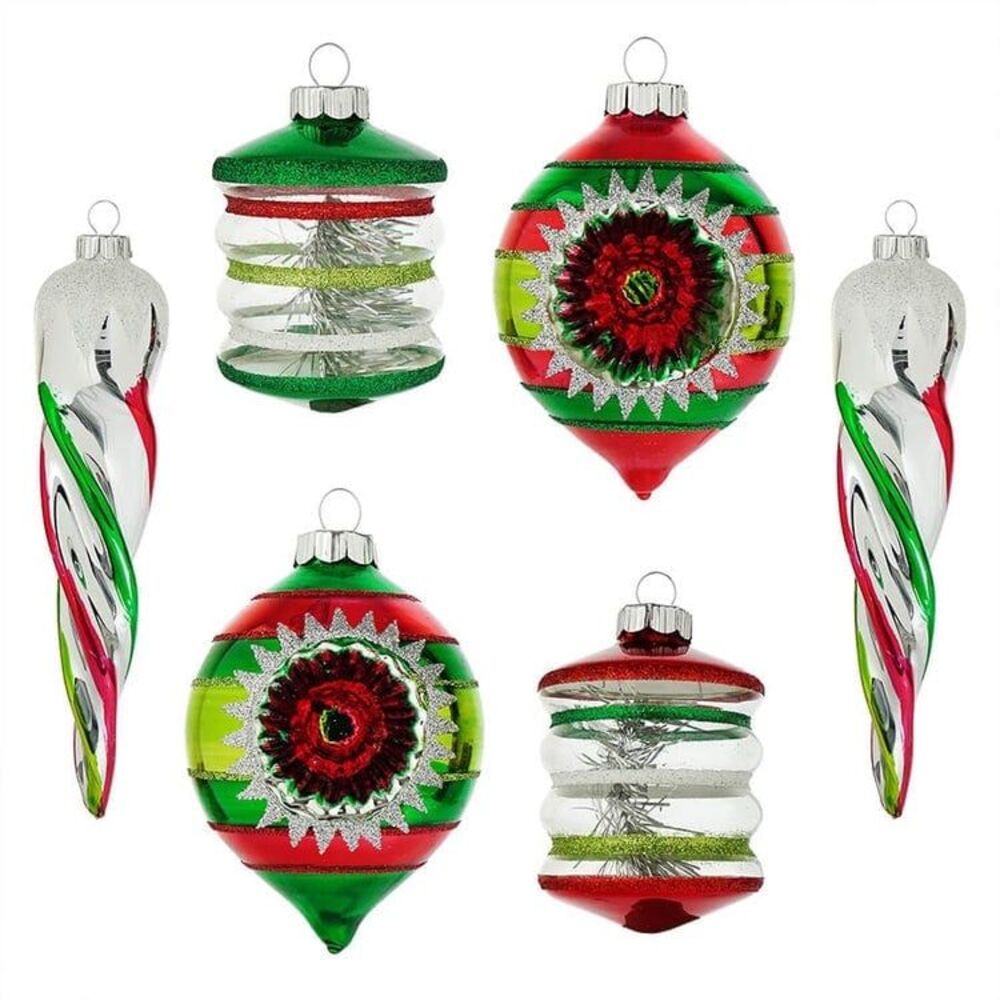 Christopher Radko Holiday Splendor Mixed Shape Ornaments Set/6 - Picture 1 of 2